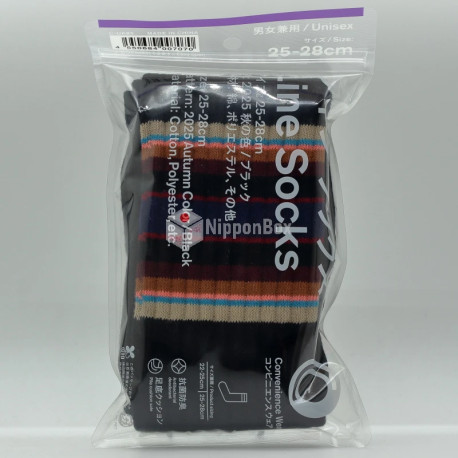 Family Mart Line Socks - Autumn Color Black - 1