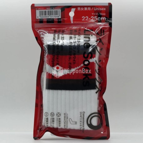 Family Mart Line Socks (small) - Cocoa Cola White