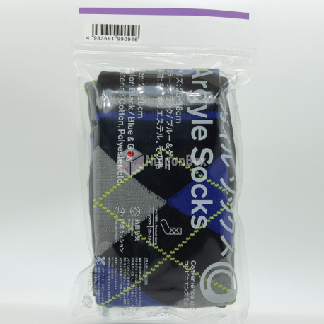 Family Mart Argyle Socks - Black